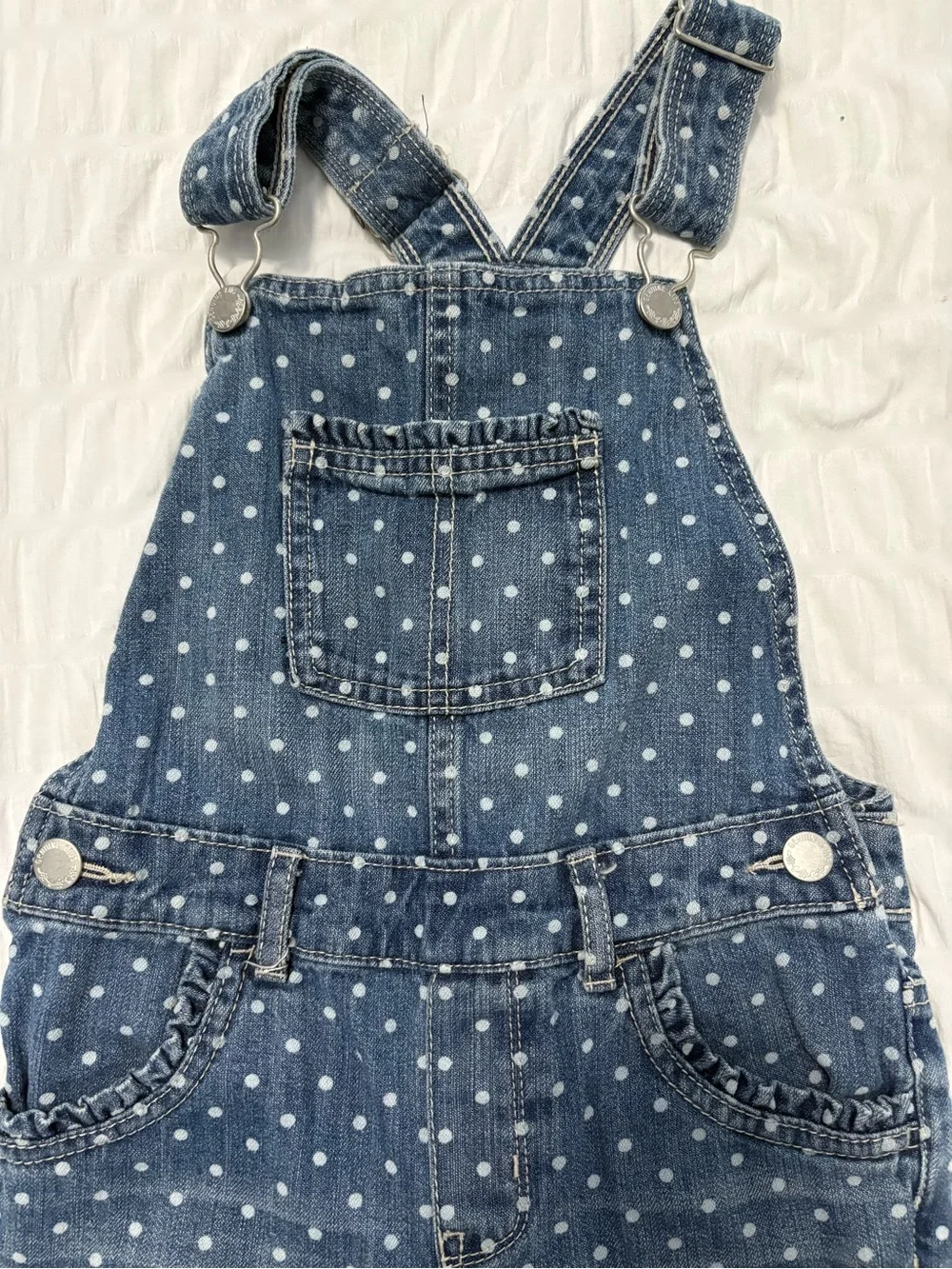 OshKosh B'gosh Denim Overalls with White Polka Dots